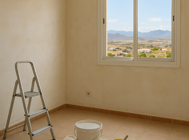 Pintura de interiores antes y después - Gran Canaria