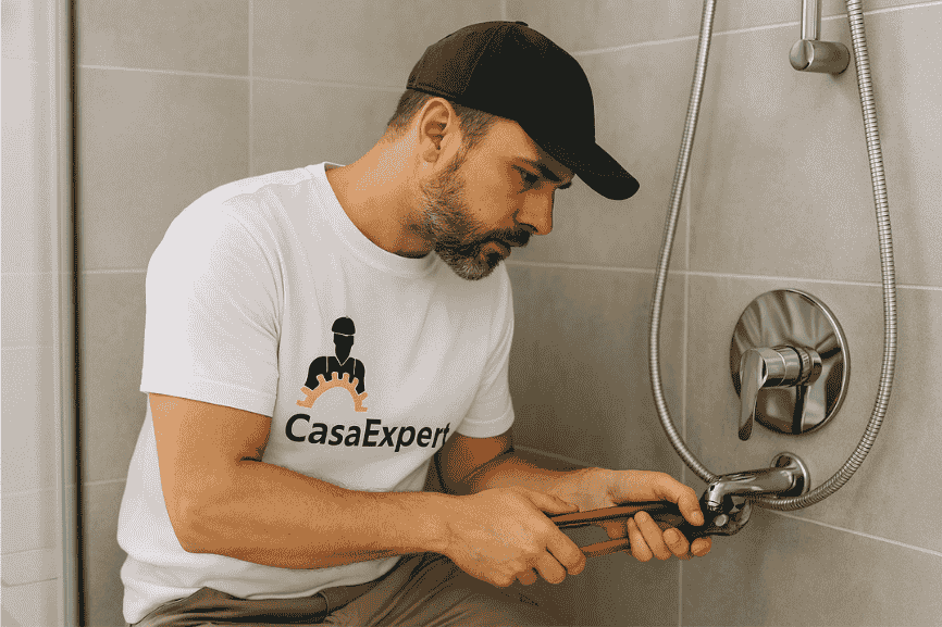 Fontanero reparando grifo en Gran Canaria - CasaExpert